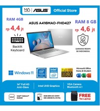 ASUS  A416MAO- Intel Celeron N42020  - ram 4GB | SSD 256 Gb |   14" | WIN11 | OHS